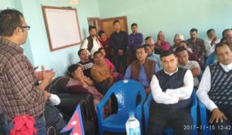  प्रमुख प्रशासकिय अधिकृत को  स्वागत कार्यक्रम मा वार्ड न ४ का अध्यक्ष स्वागत गर्नेहुदै